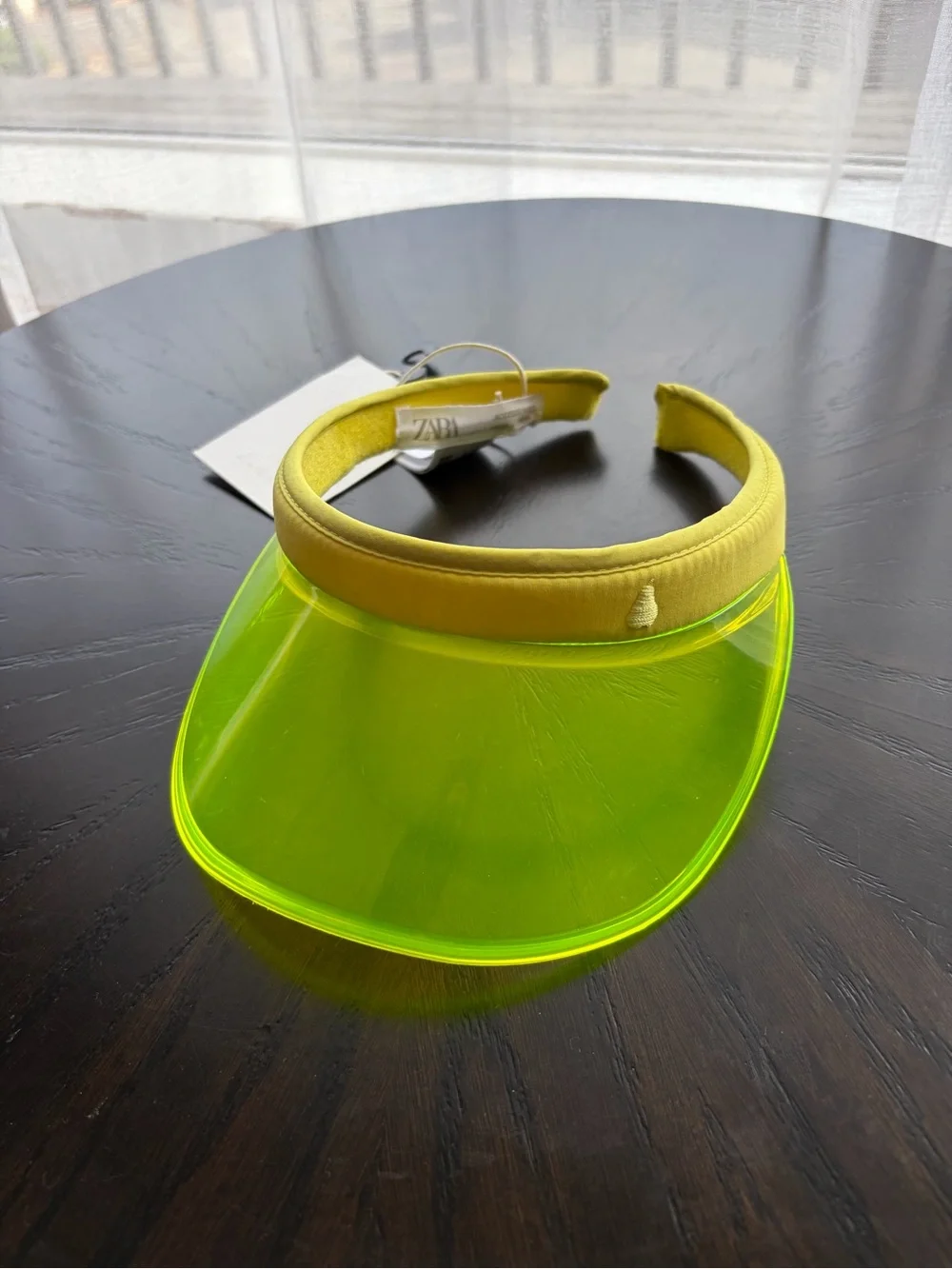 Zara Kids Neon Lime Transparent Visor with Yellow Band